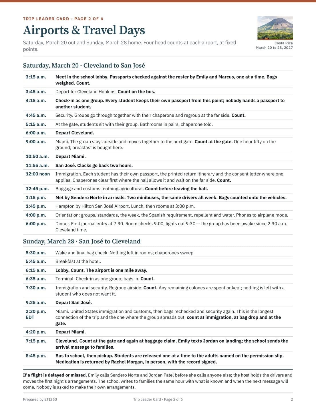 Trip Leader Card, page 3