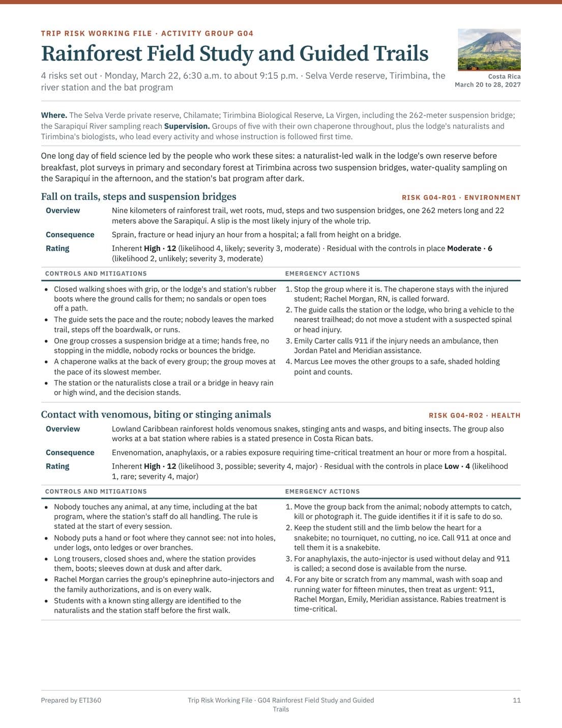 Trip Risk Working File, page 11