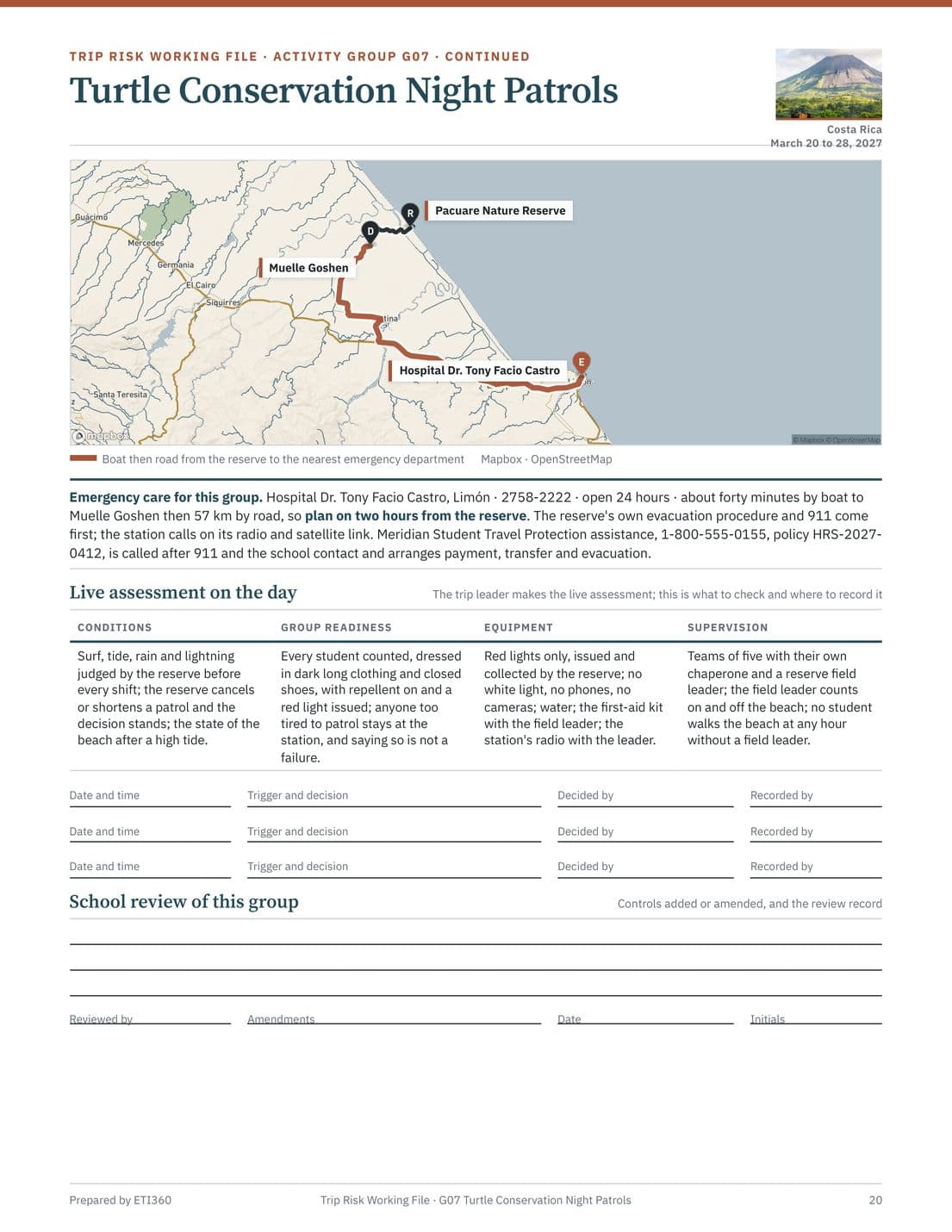 Trip Risk Working File, page 20