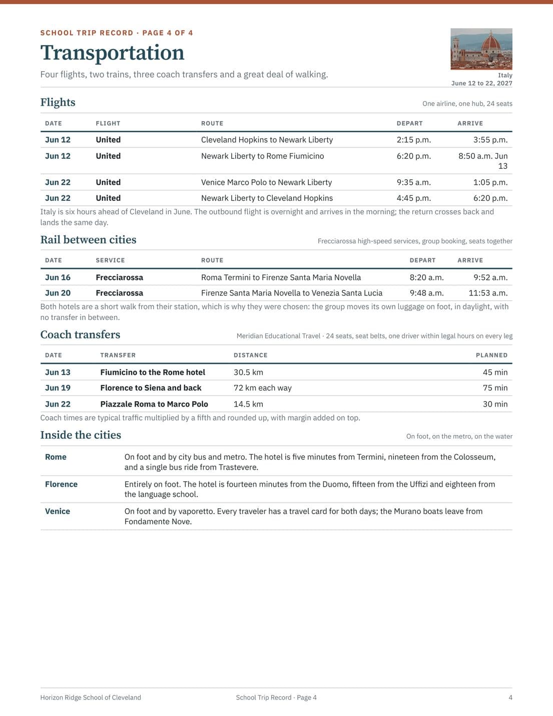 School Trip Record, page 5