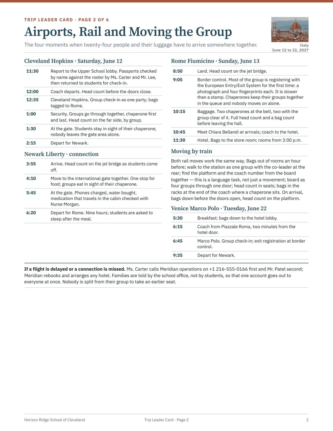 Trip Leader Card, page 3