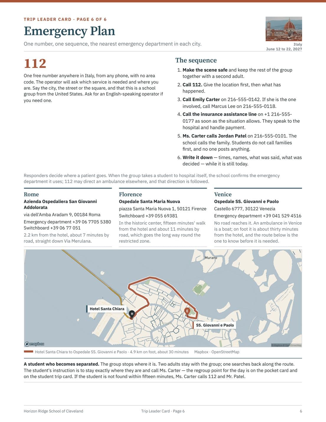 Trip Leader Card, page 7