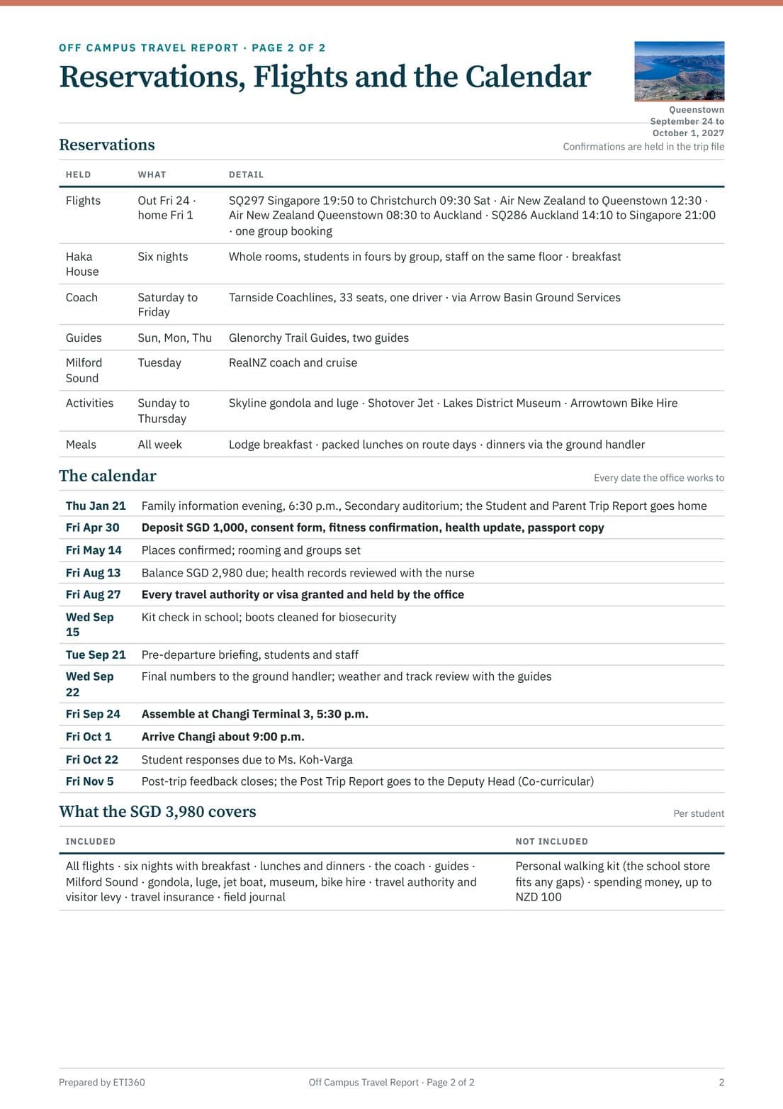 Off Campus Travel Report, Harborview International School, page 3