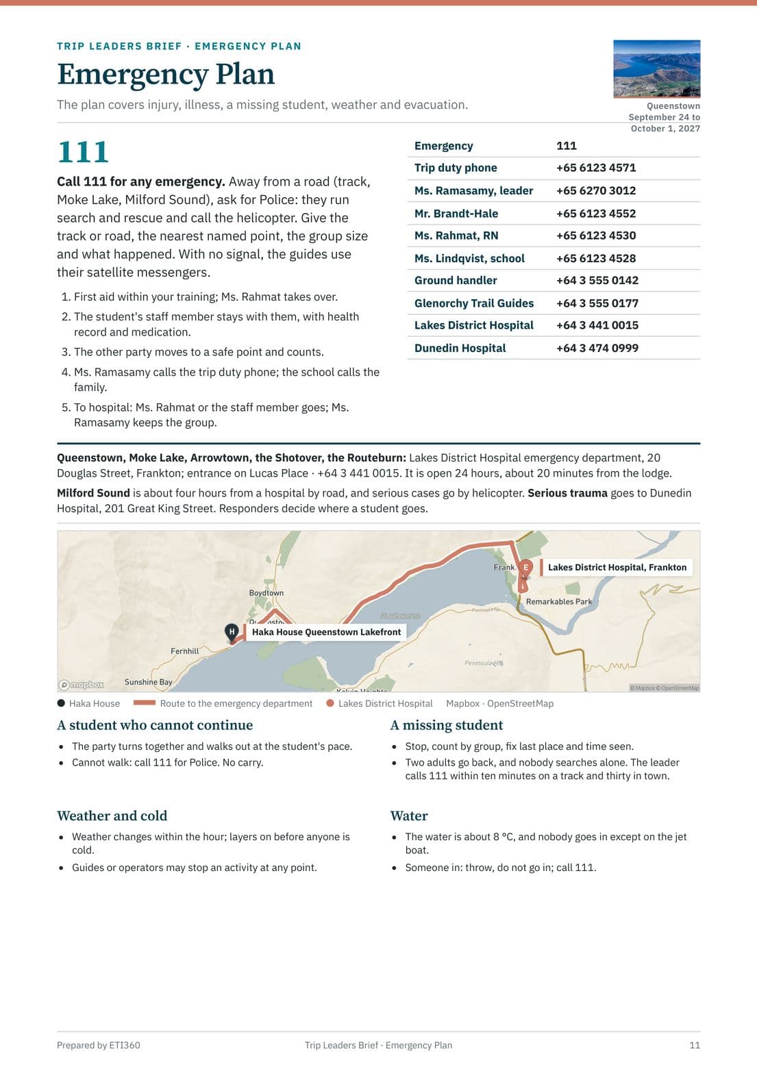 Trip Leaders Brief, Harborview International School, page 12