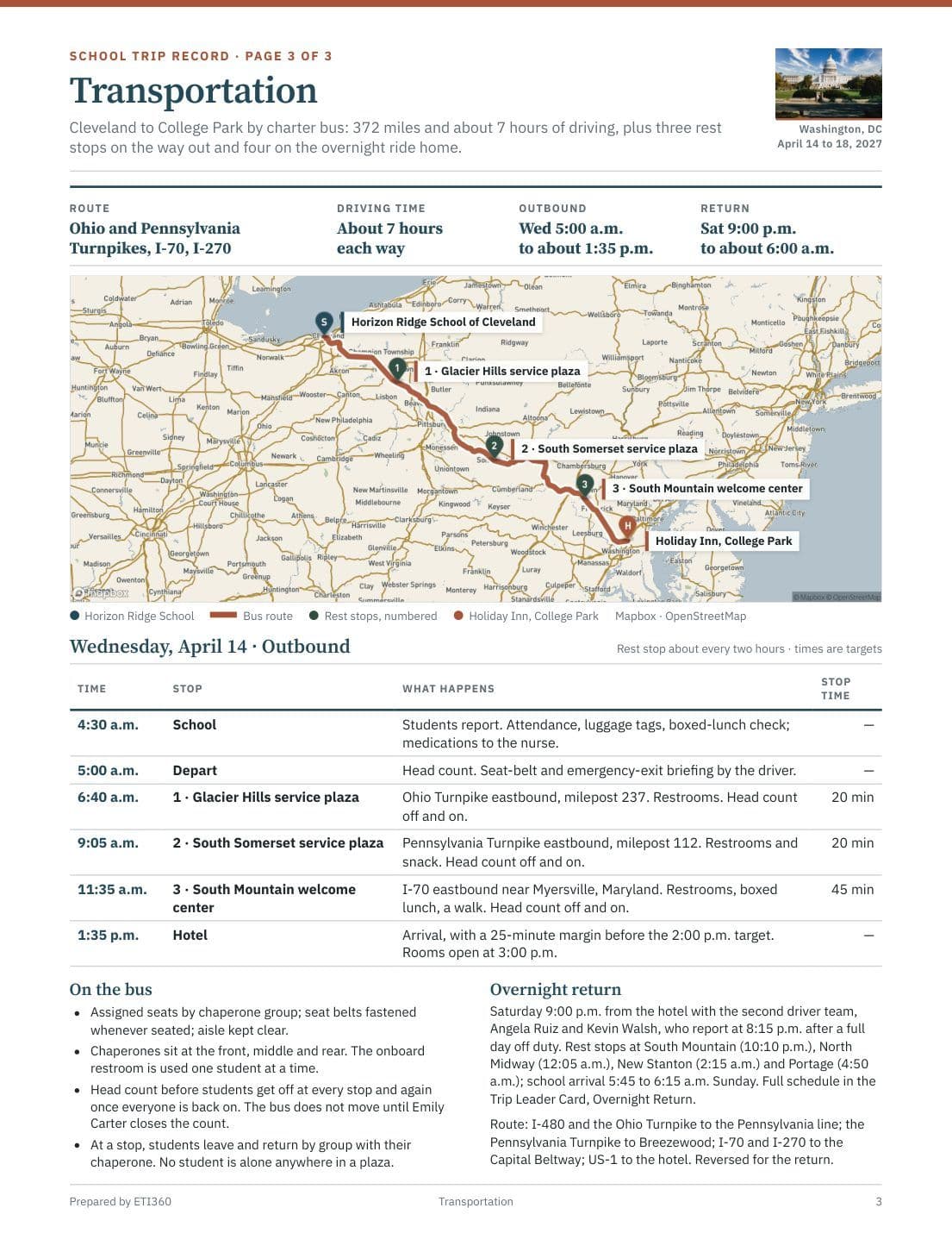 School Trip Record, page 4