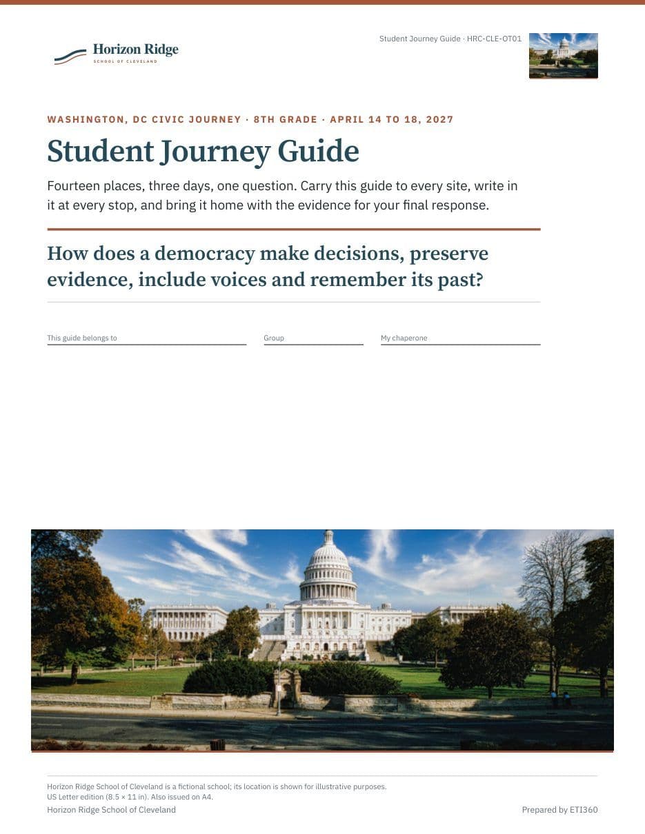 First page of the Student Journey Guide