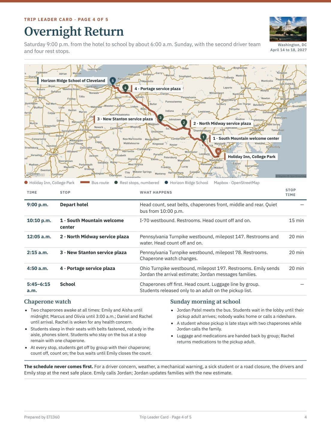 Trip Leader Card, page 5