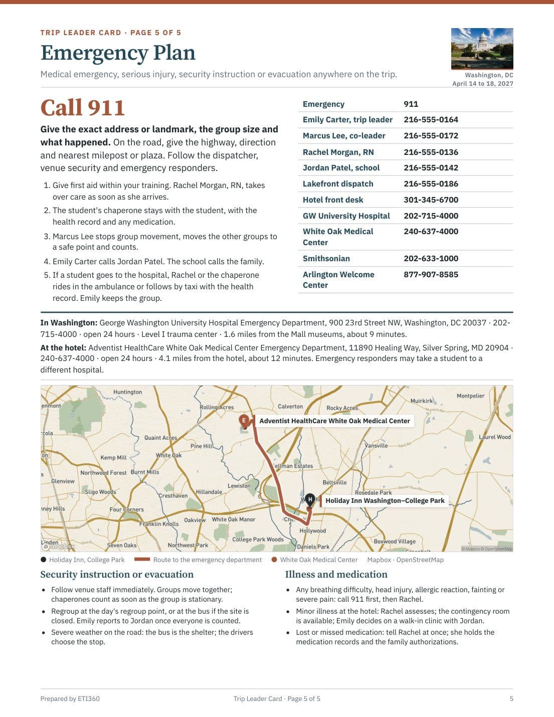 Trip Leader Card, page 6