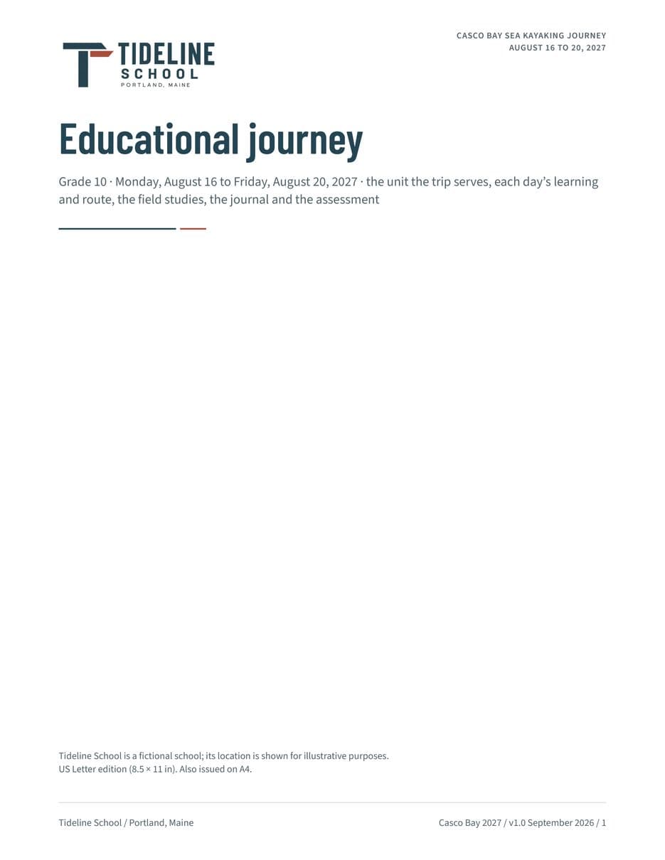 First page of the Educational Journey