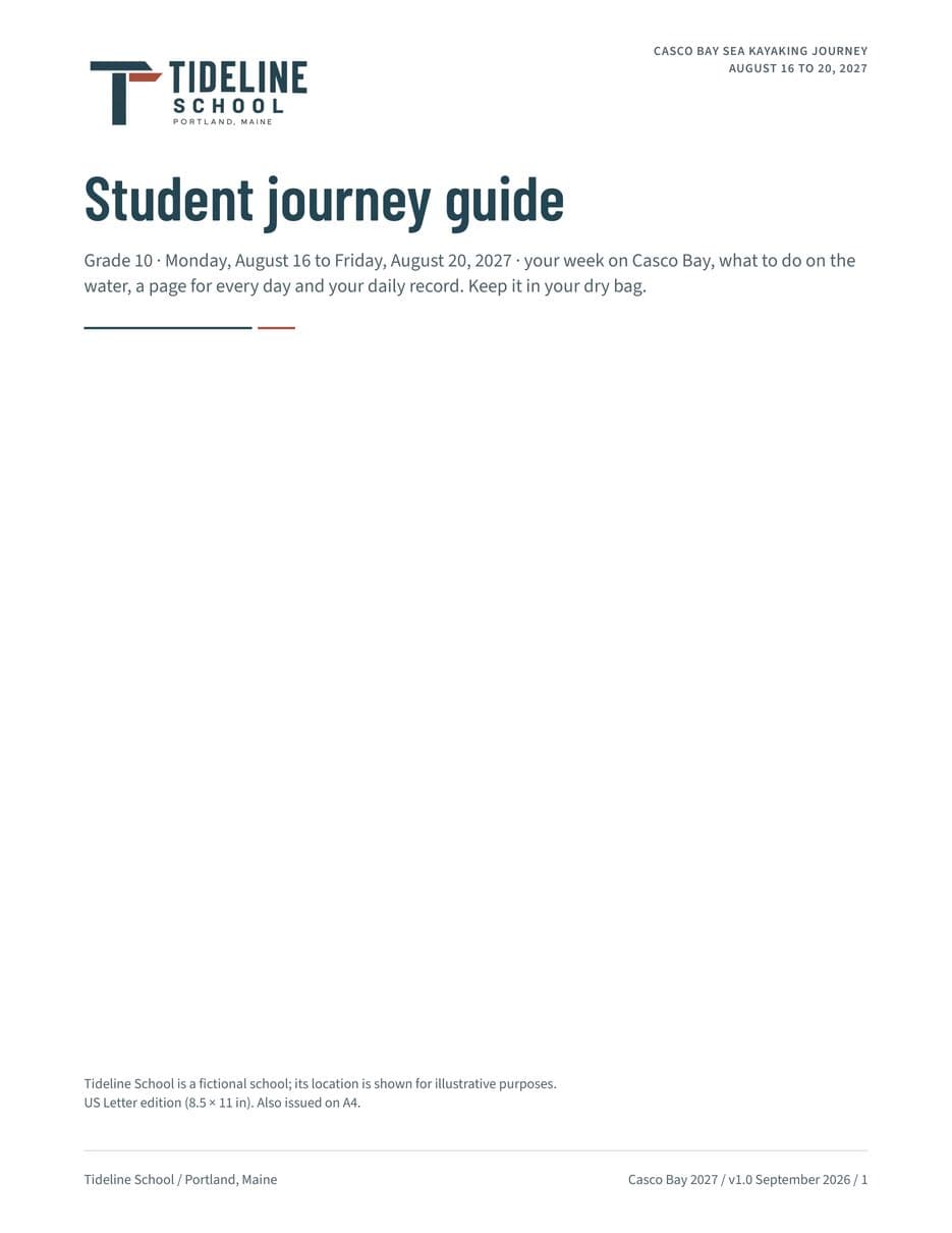 First page of the Student Journey Guide