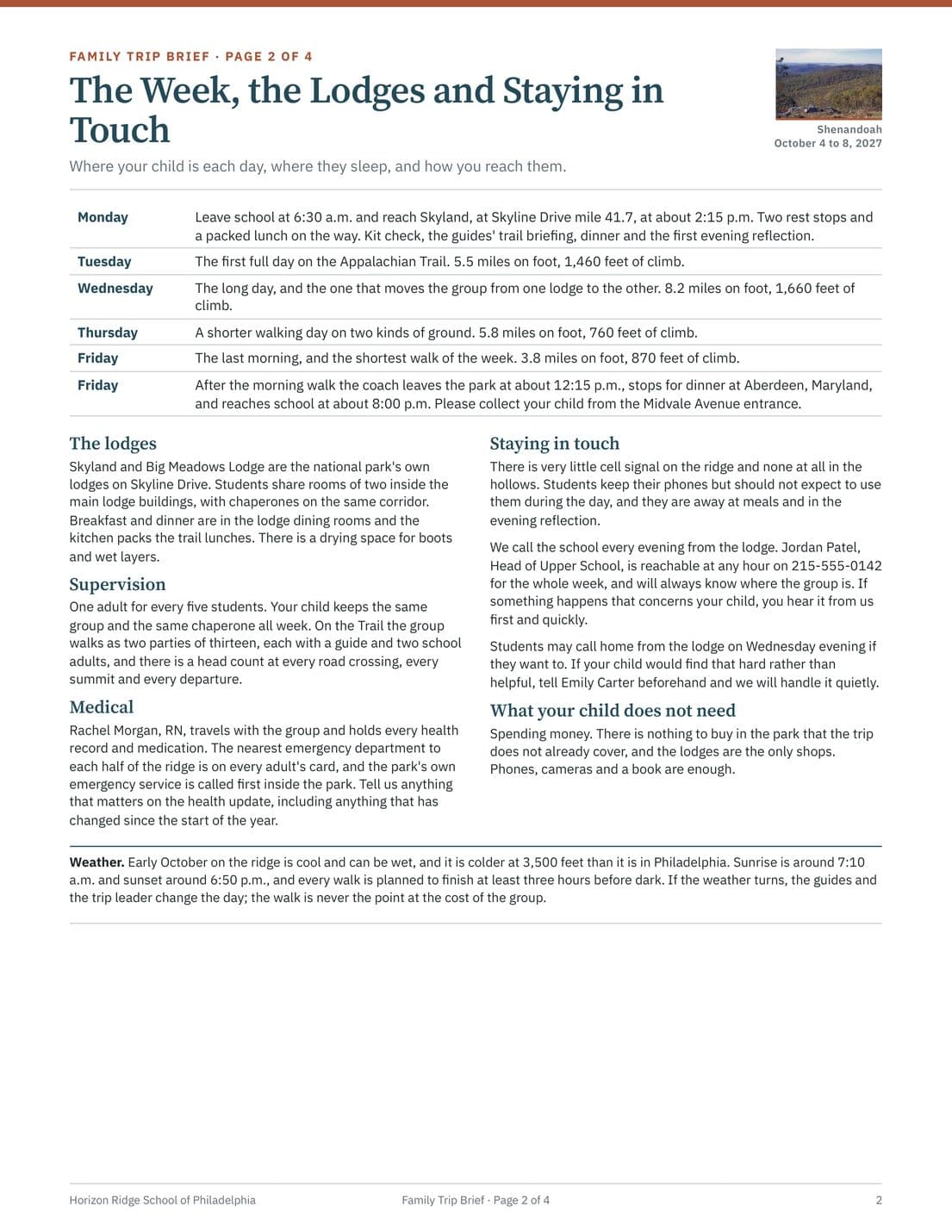 Family Trip Brief, page 3