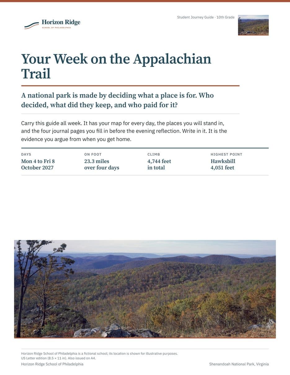 First page of the Student Journey Guide