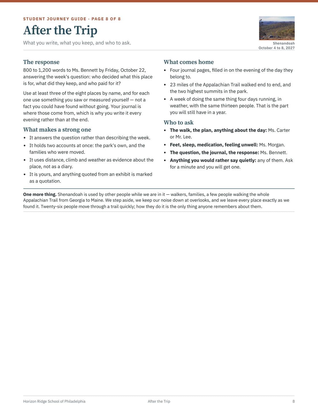 Student Journey Guide, page 8