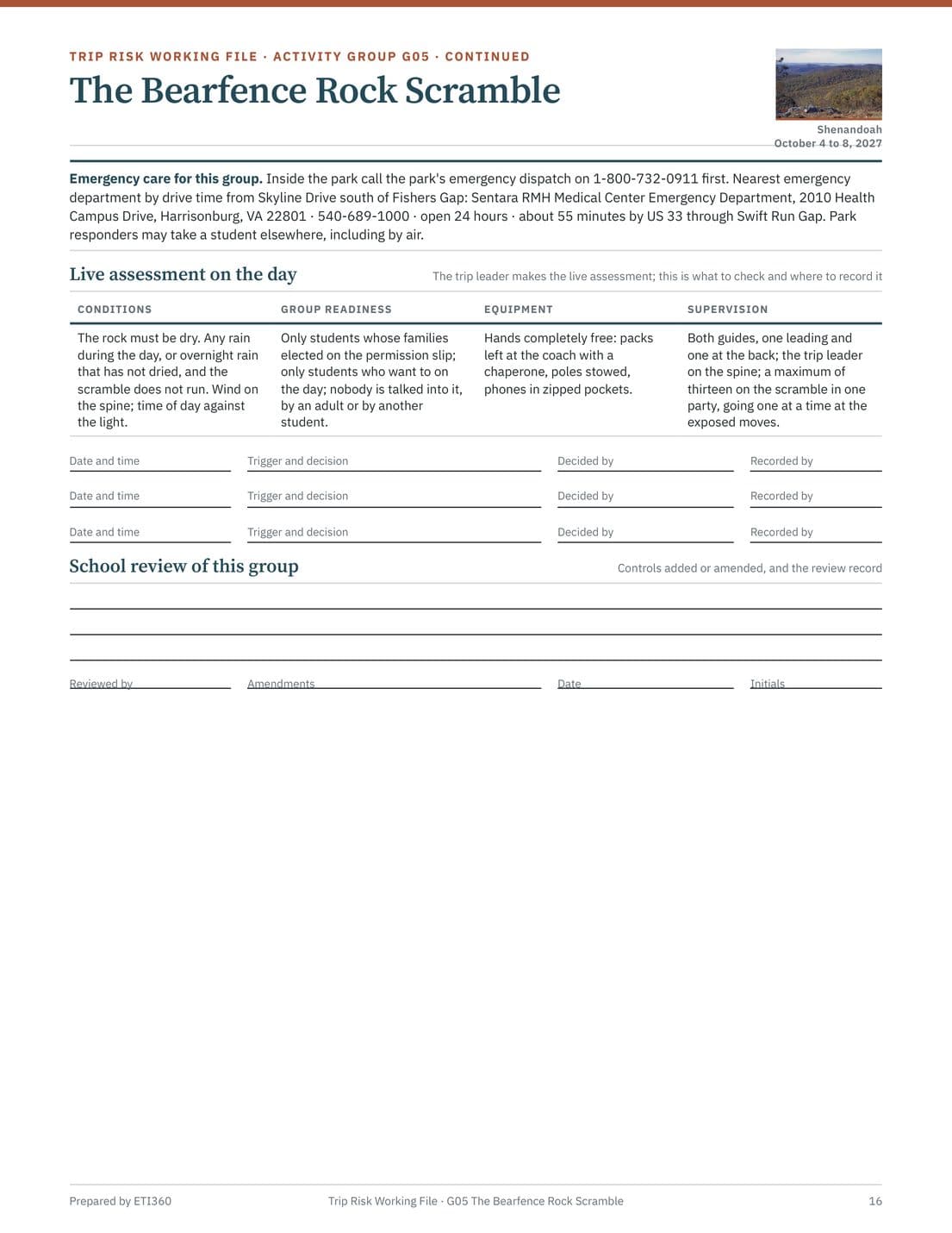 Trip Risk Working File, page 16