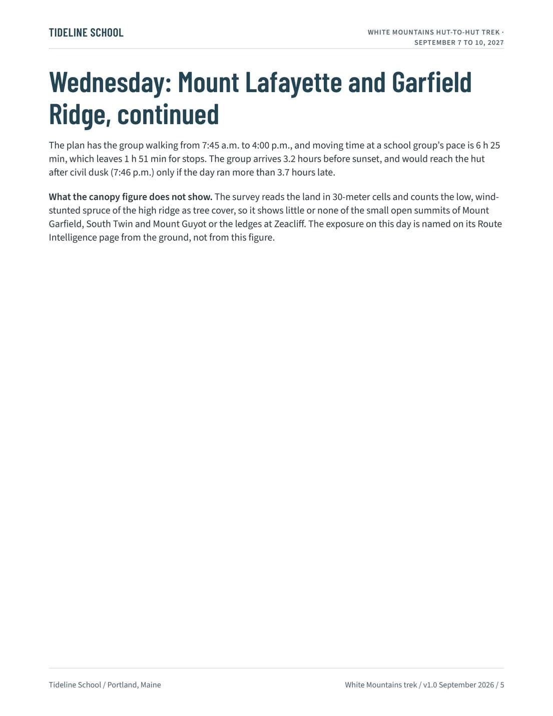 Daylight and Cover Report, page 5