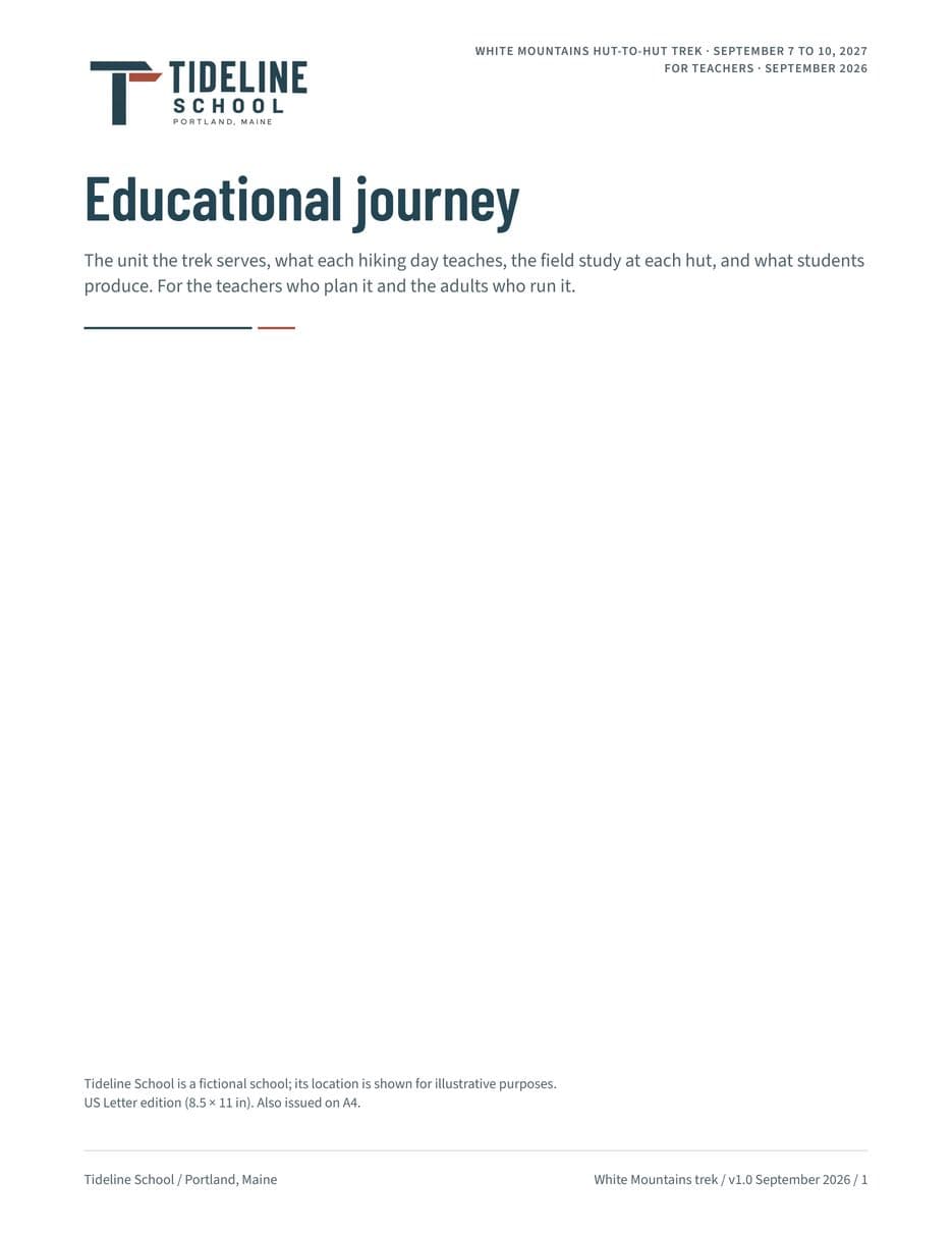 First page of the Educational Journey