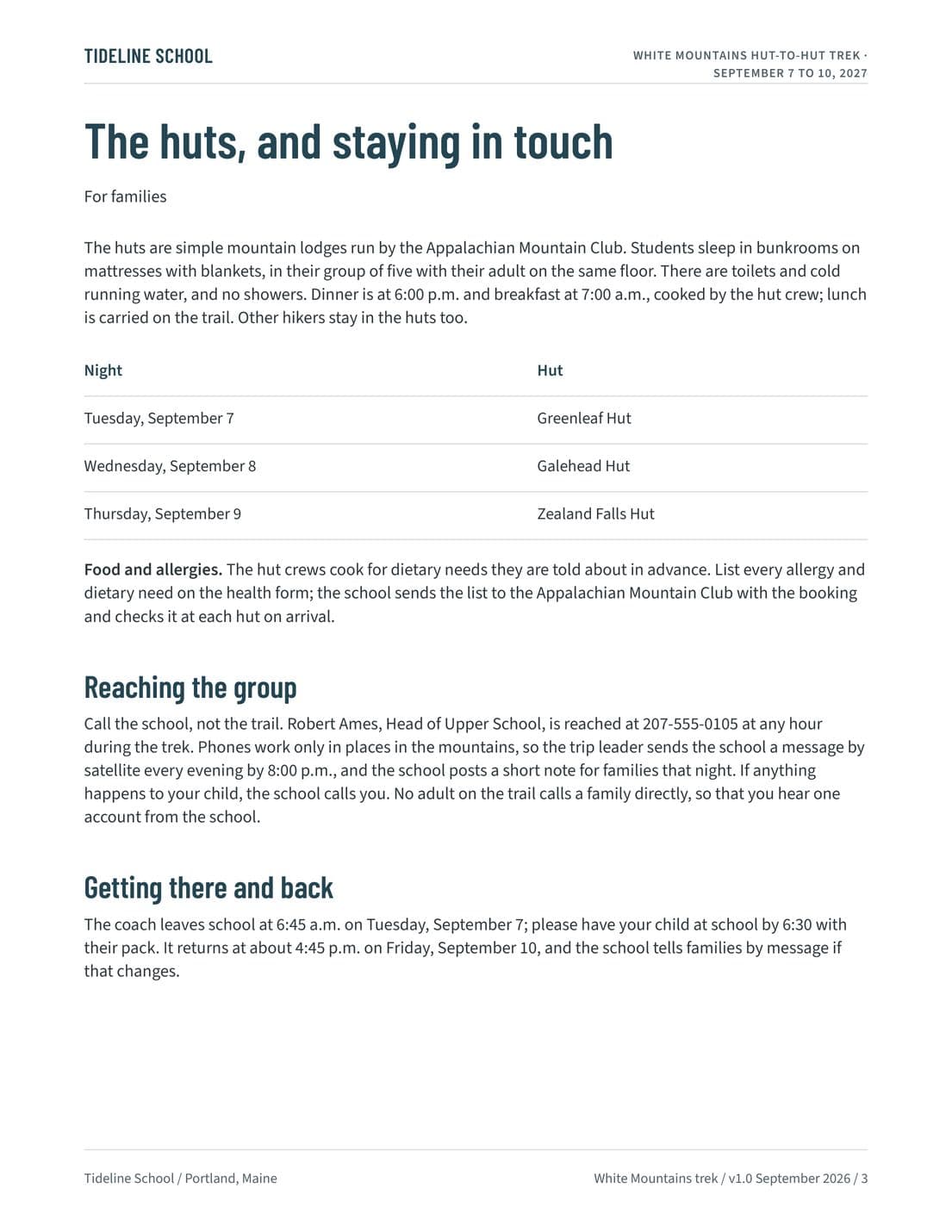 Family Trip Brief, page 3