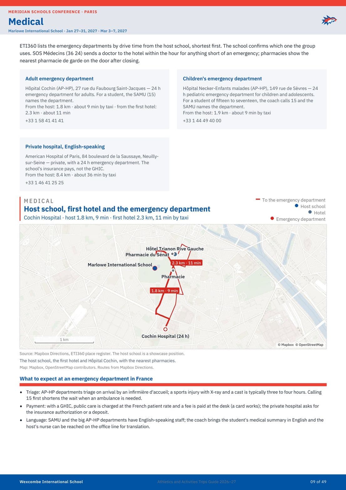 Athletics and Activities Trips Guide, page 9
